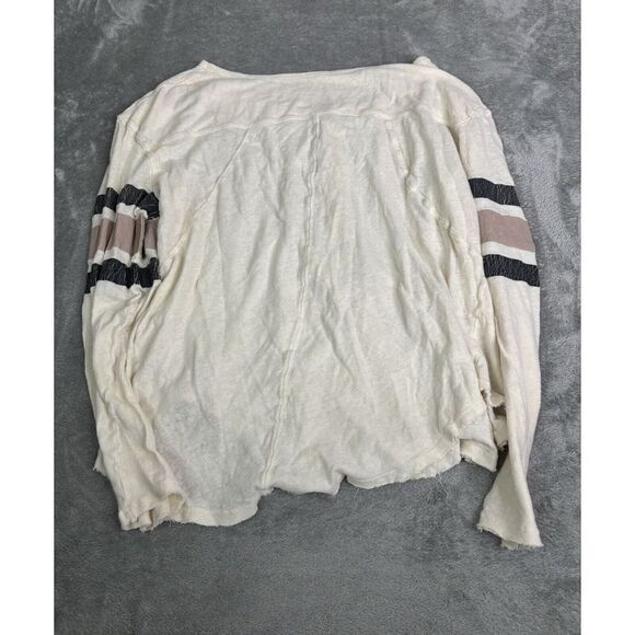 We The Free Gametime Henley Tee Women's Size Medium Cream - Picture 2 of 9